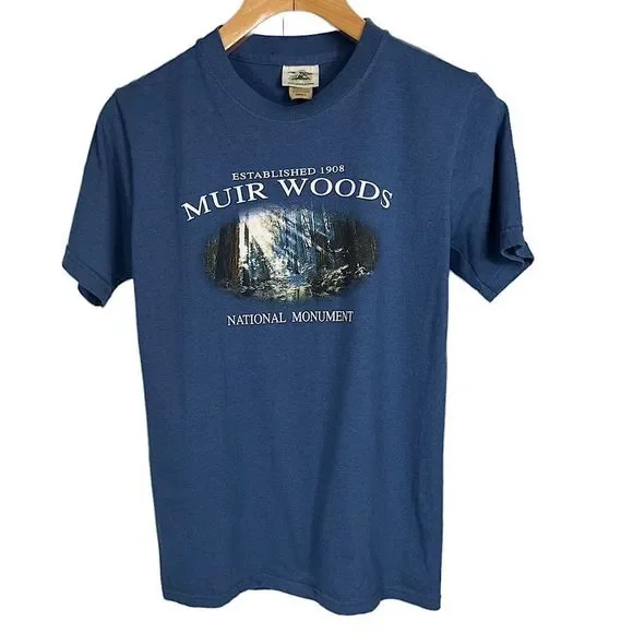 Eco Mountain Muir Woods National Monument Shirt | Colors: Blue & White | Size: S - Picture 2 of 6